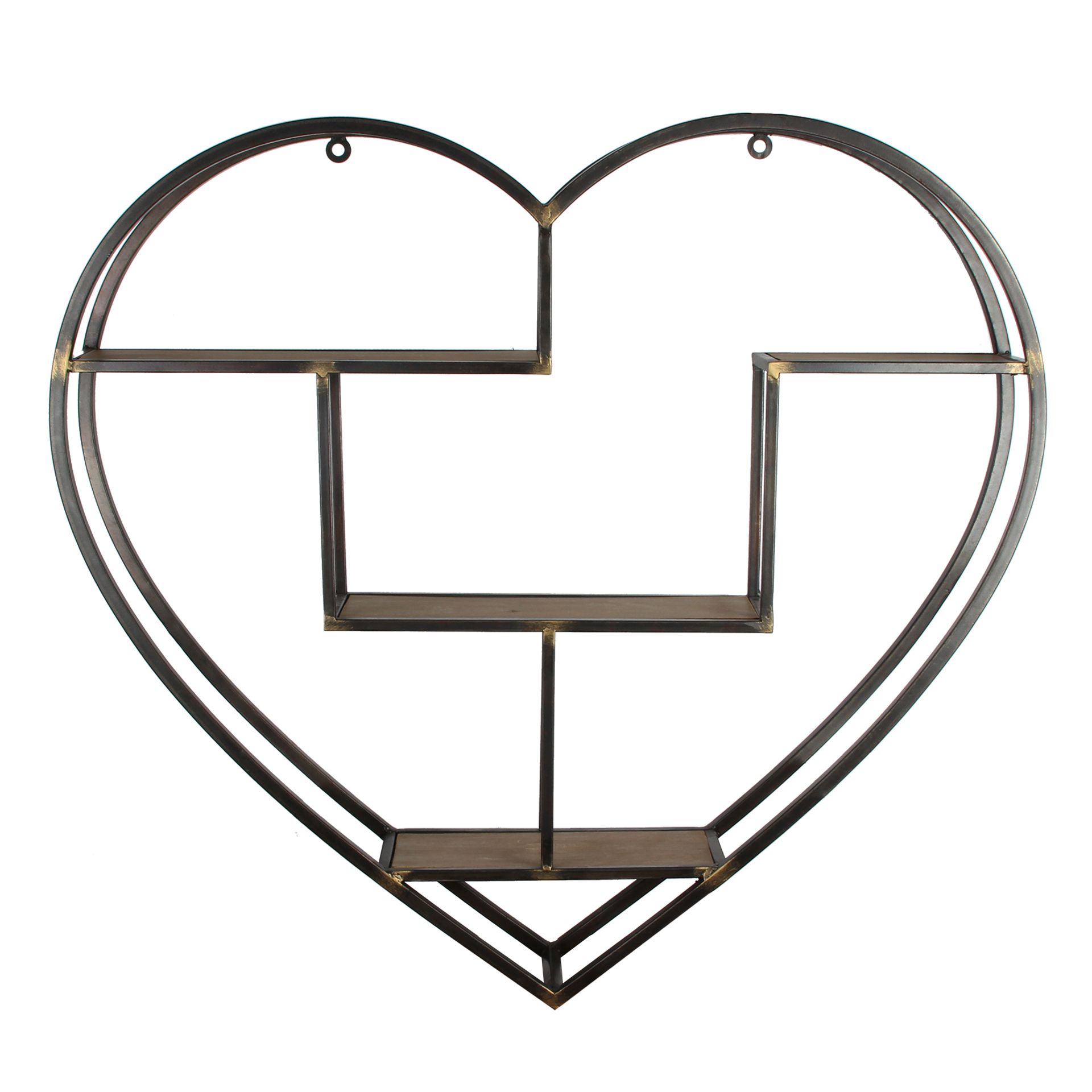 Metal Heart Floating Shelf