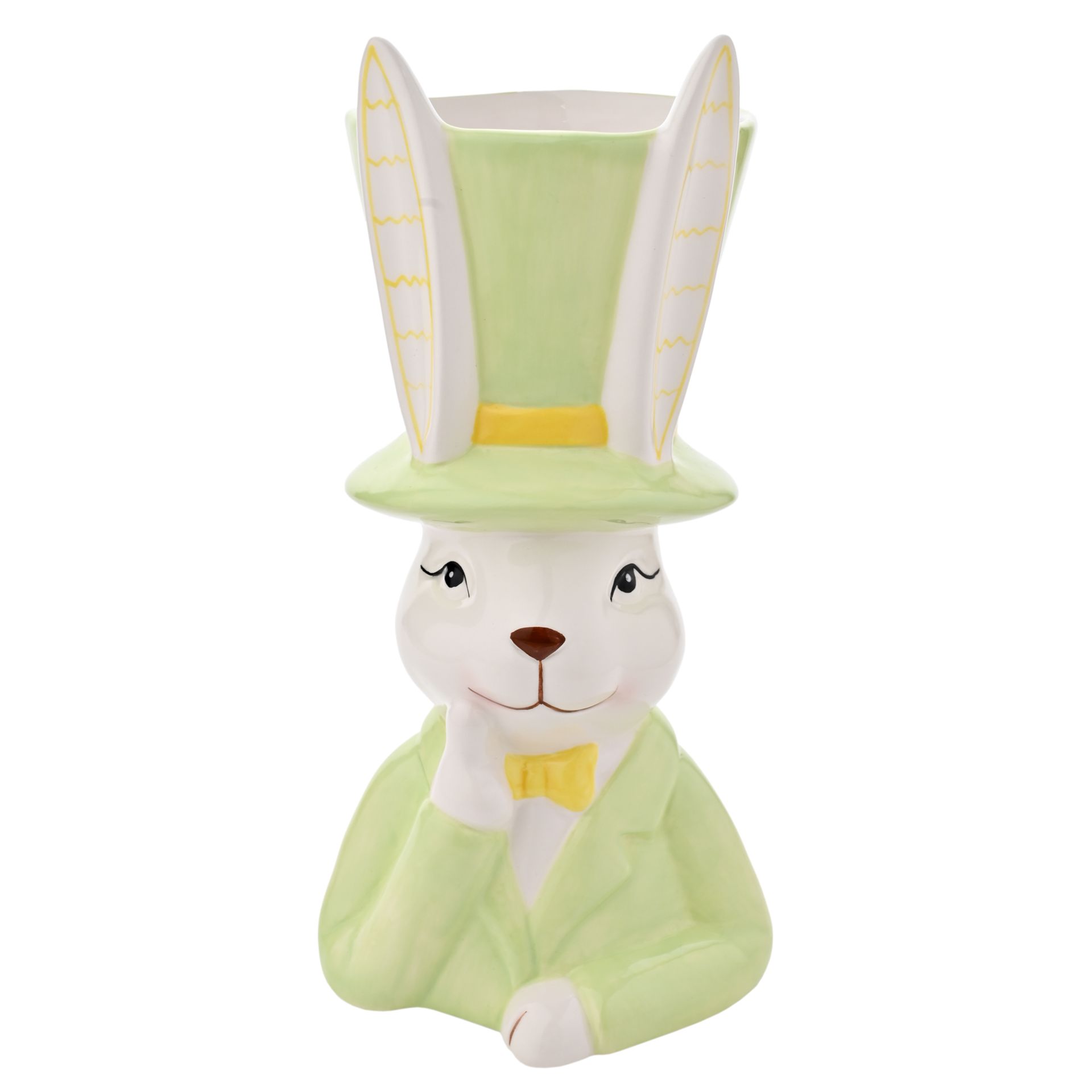 Eggs-traordinary Gifting Company Bunny in Top Hat Green Planter - Large