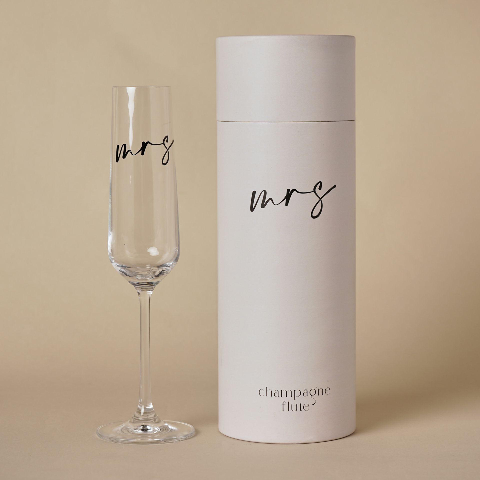 Amore Champagne Flute Black Words - Mrs