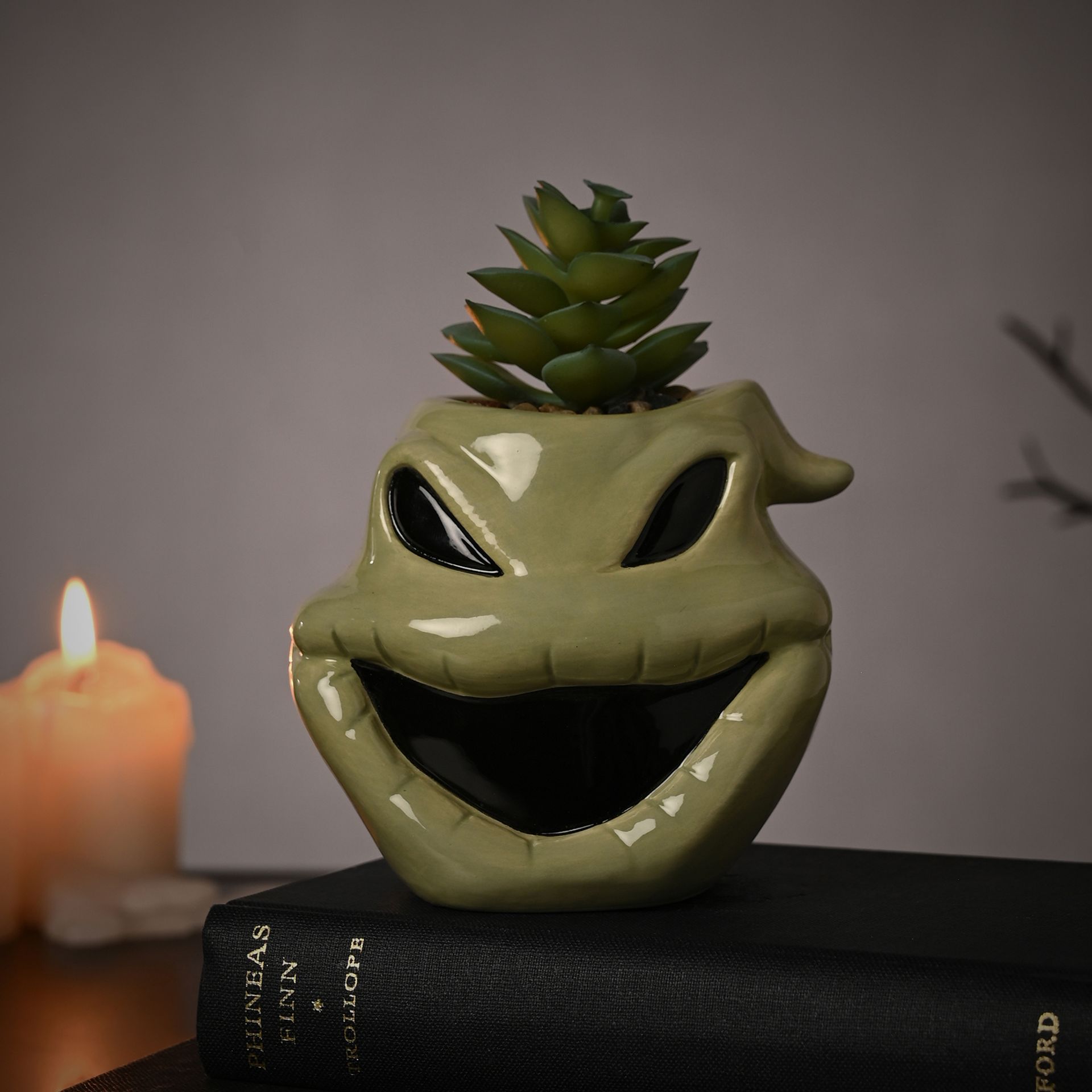 Disney Nightmare Before Christmas Planter with Faux Plant - Oogie Boogie