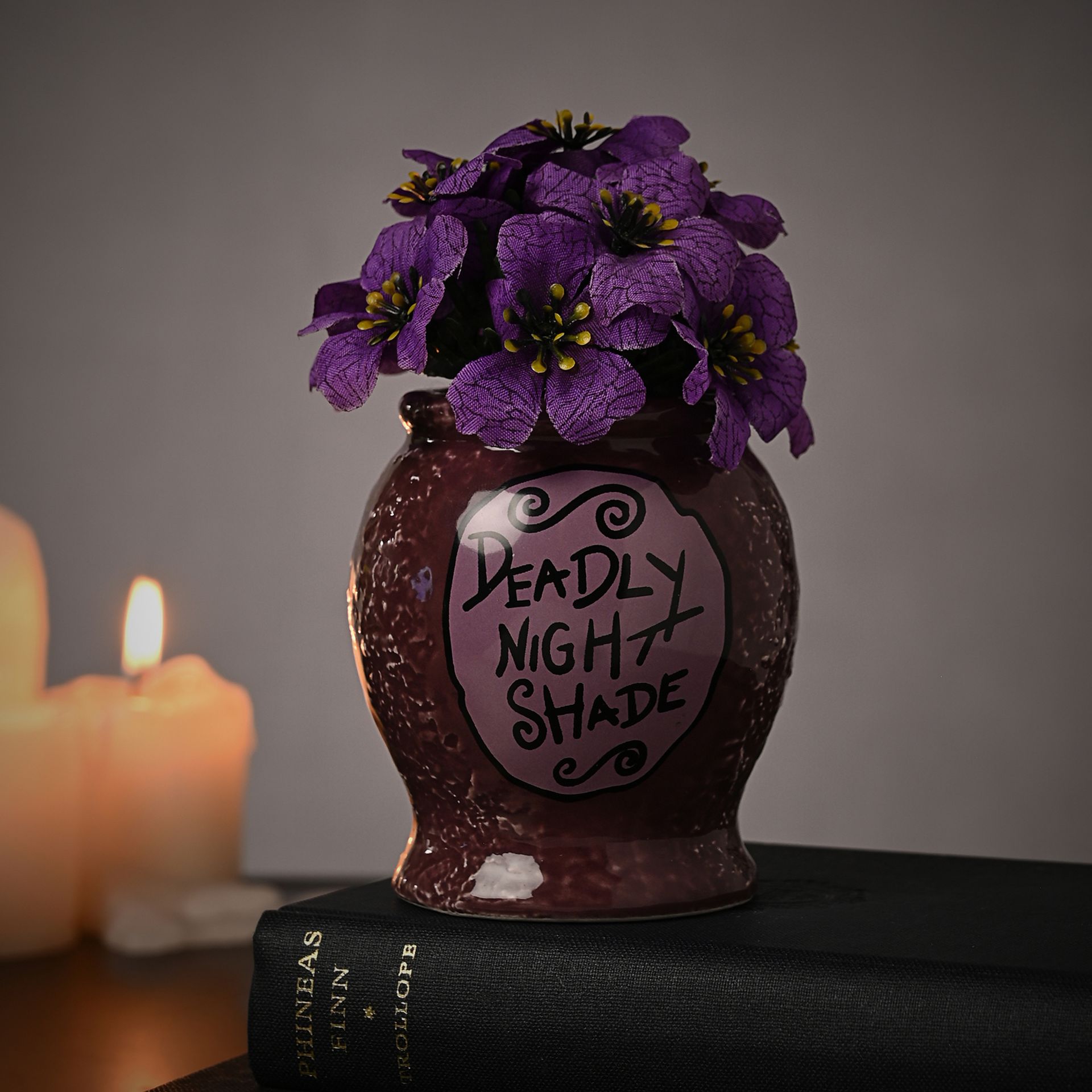 Disney Nightmare Before Christmas Planter with Faux Plant - Deadly Nightshade