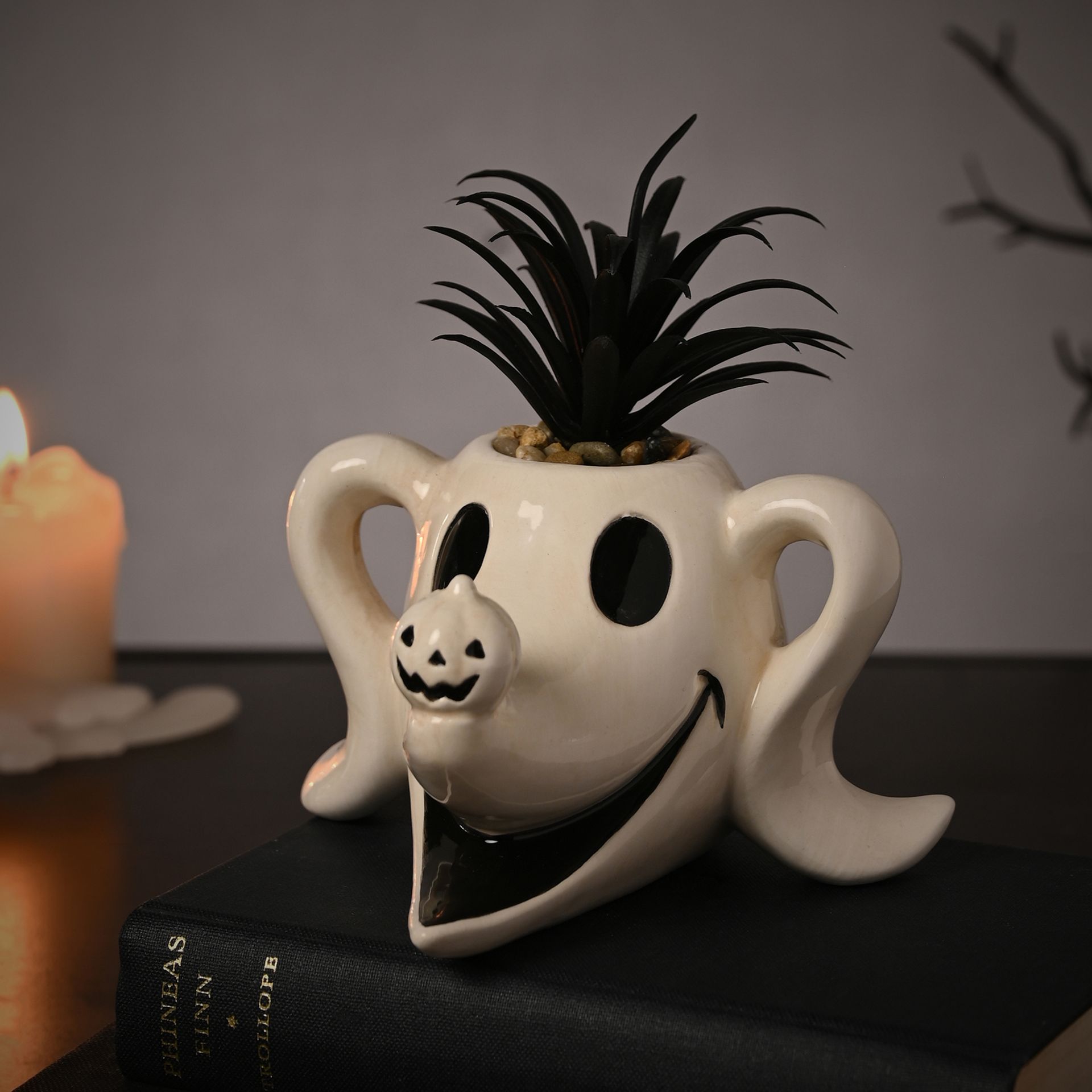 Disney Nightmare Before Christmas Planter with Faux Plant - Zero