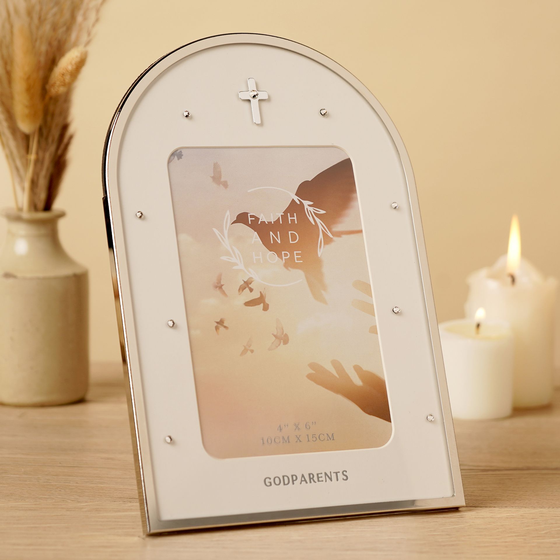 Faith & Hope Arch Frame 4'' x 6'' - Godparents