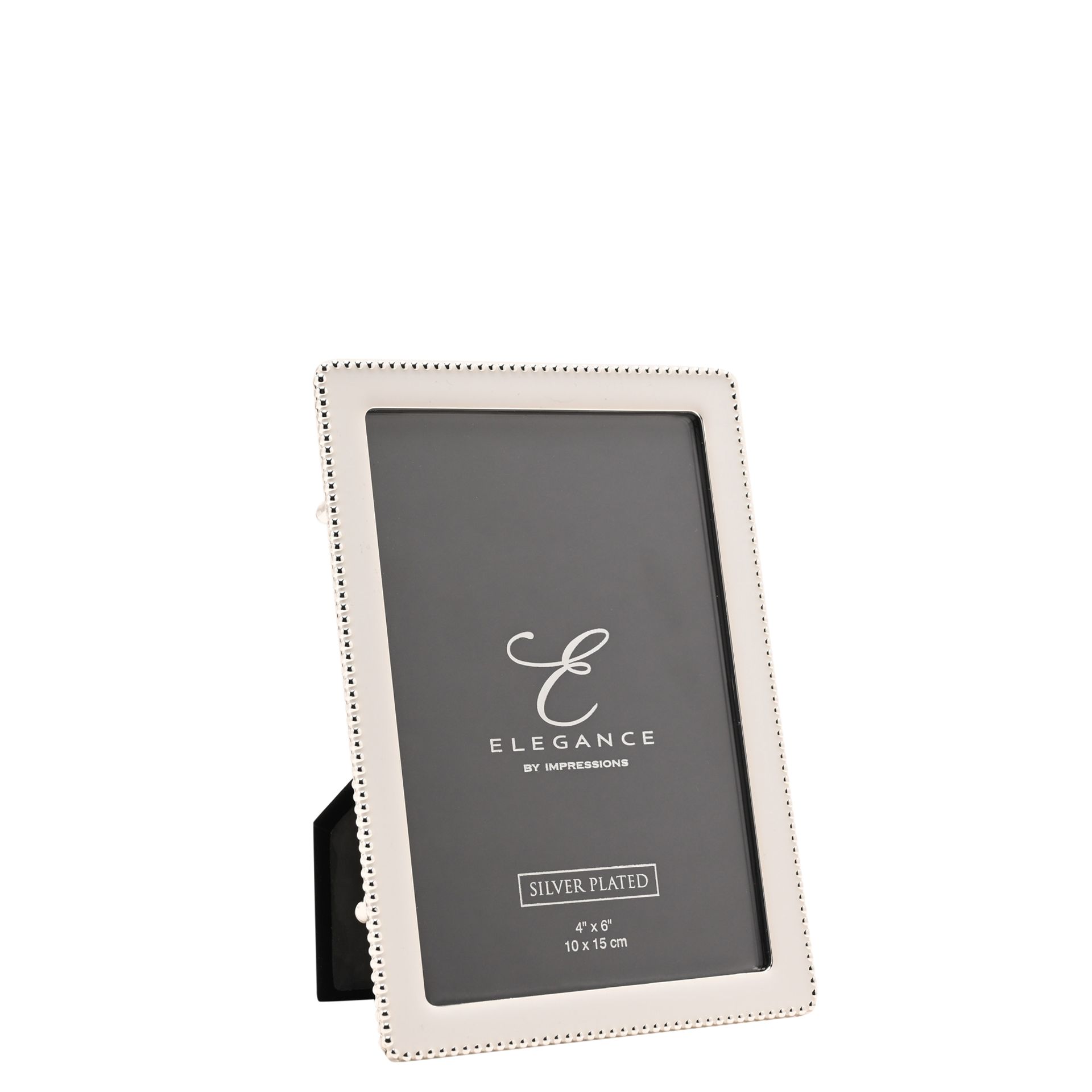 Elegance Silverplated White Epoxy Beaded Photo Frame 4" x 6"