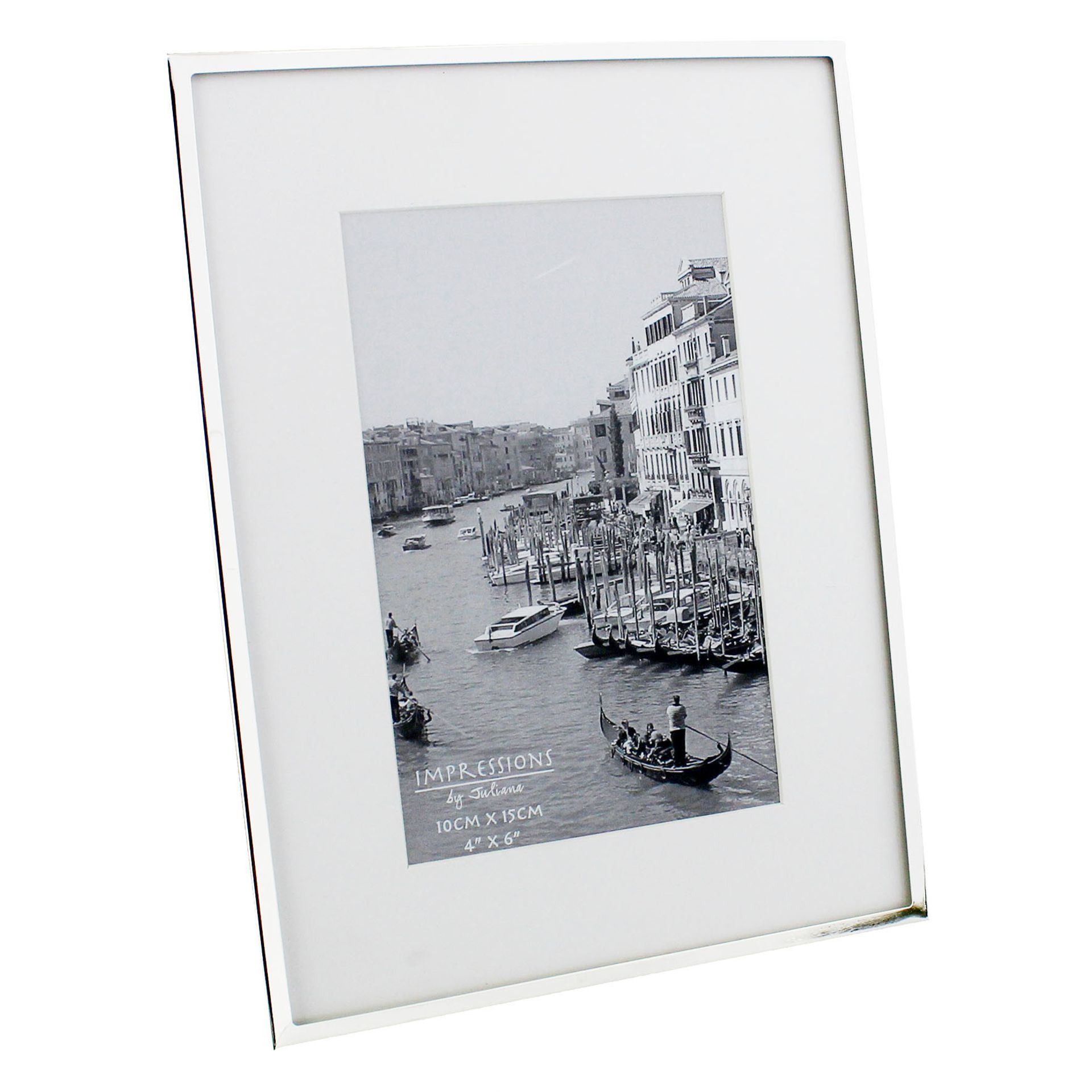 Impressions Silverplated Photo Frame White Border 4" x 6"