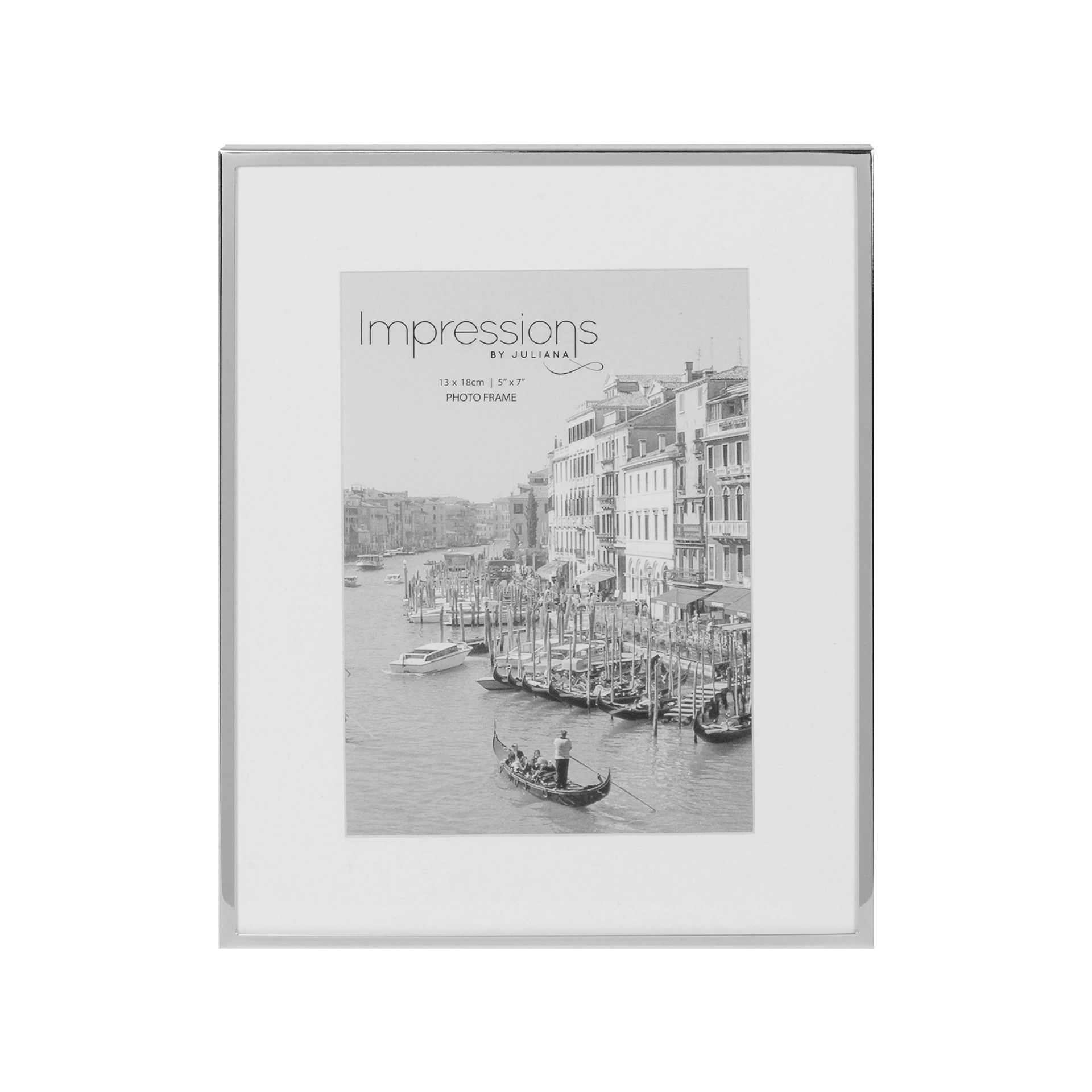 Impressions Silverplated Photo Frame White Border 5" x 7"