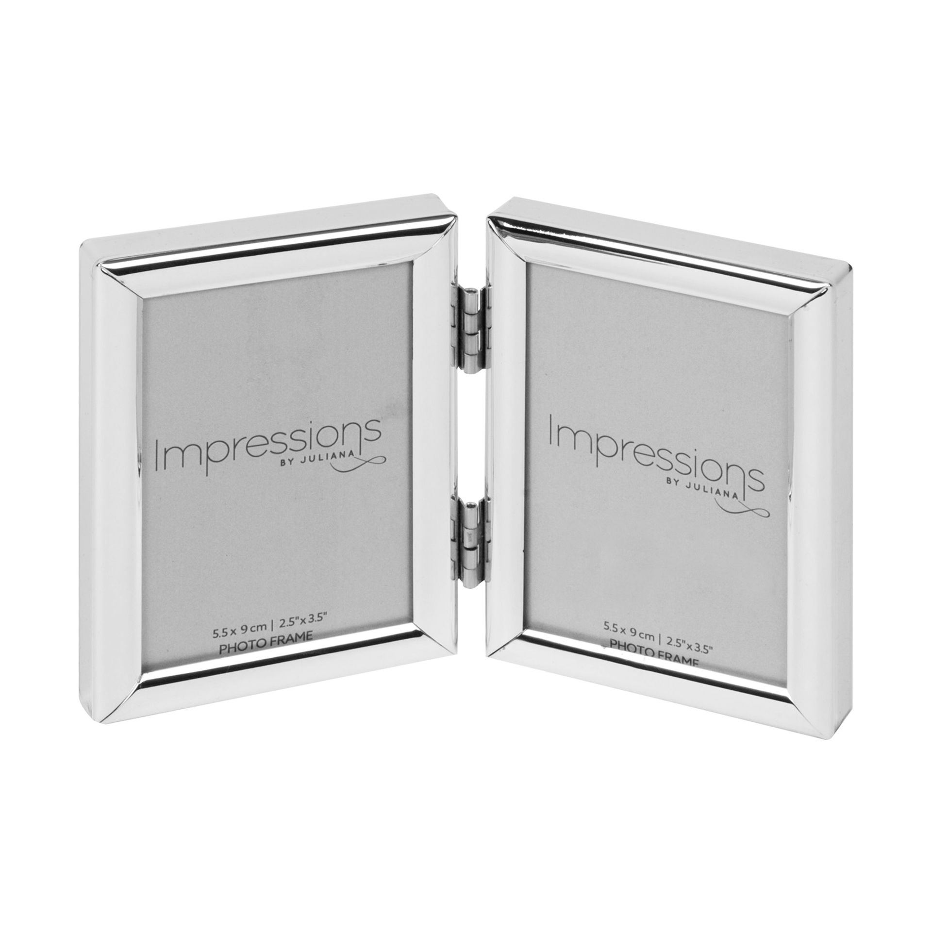 Impressions Shiny Silverplated Double Hinged Small Photo Frame