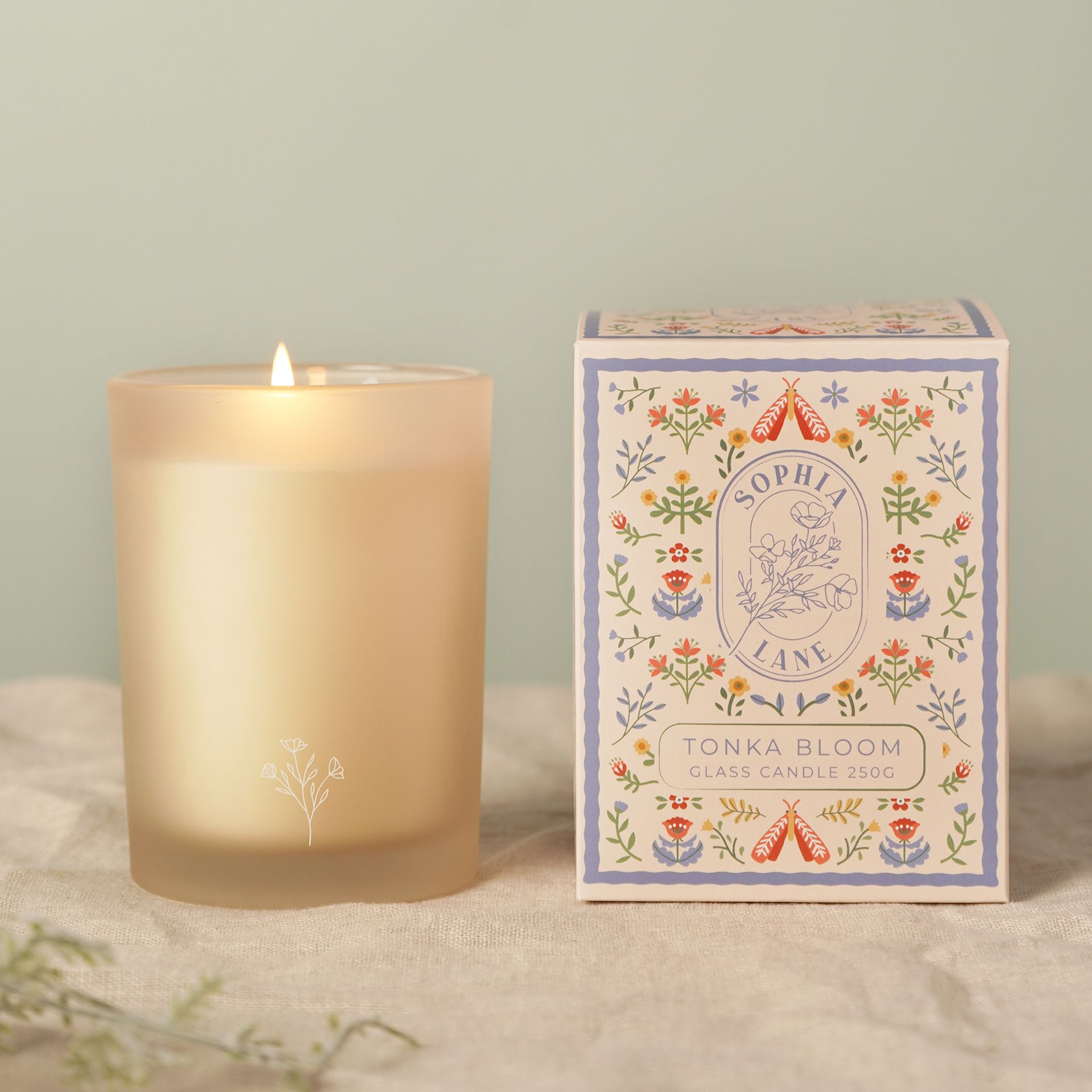 Sophia Lane Tonka Bloom Floral Candle - 250g