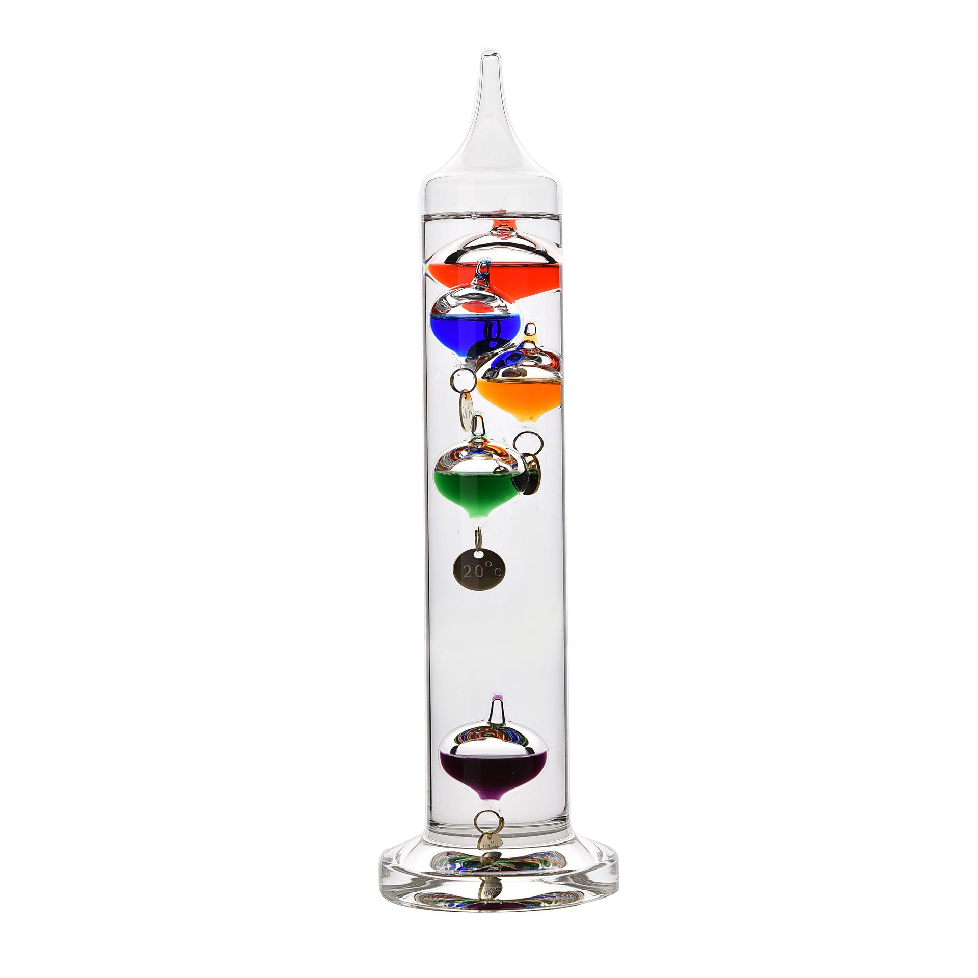 Galileo Thermometer 28cm multi col 5 bulb Widdop and Co.