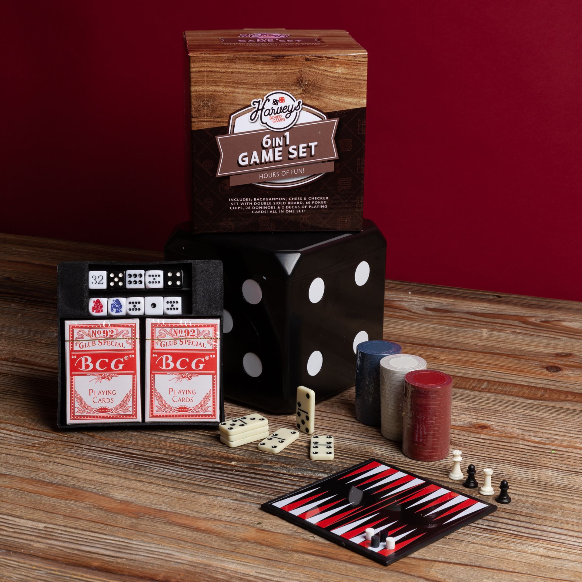 Harvey's Bored Games 6 in 1 Games Set