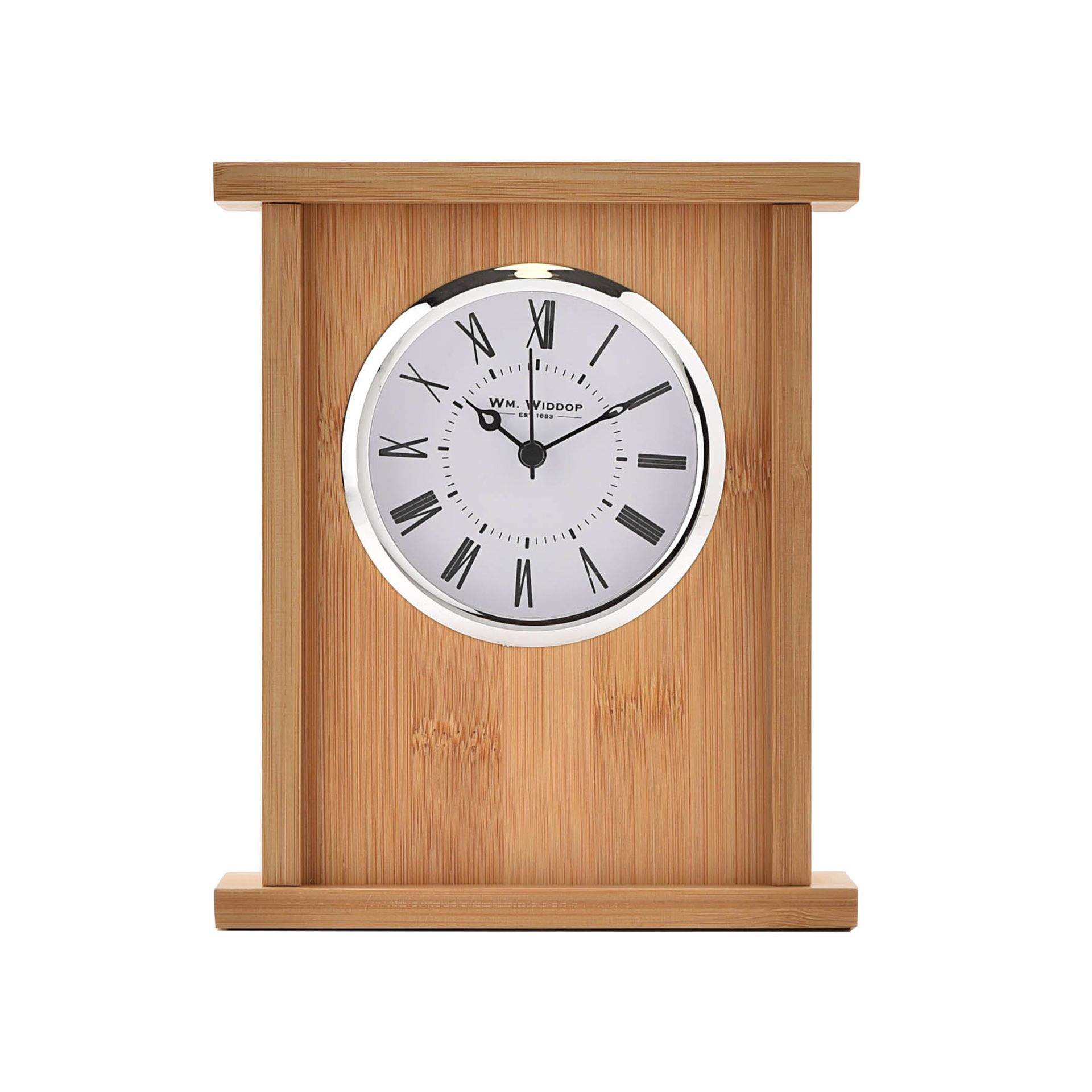 Wm.Widdop Bamboo Wood Mantel Clock Widdop and Co.