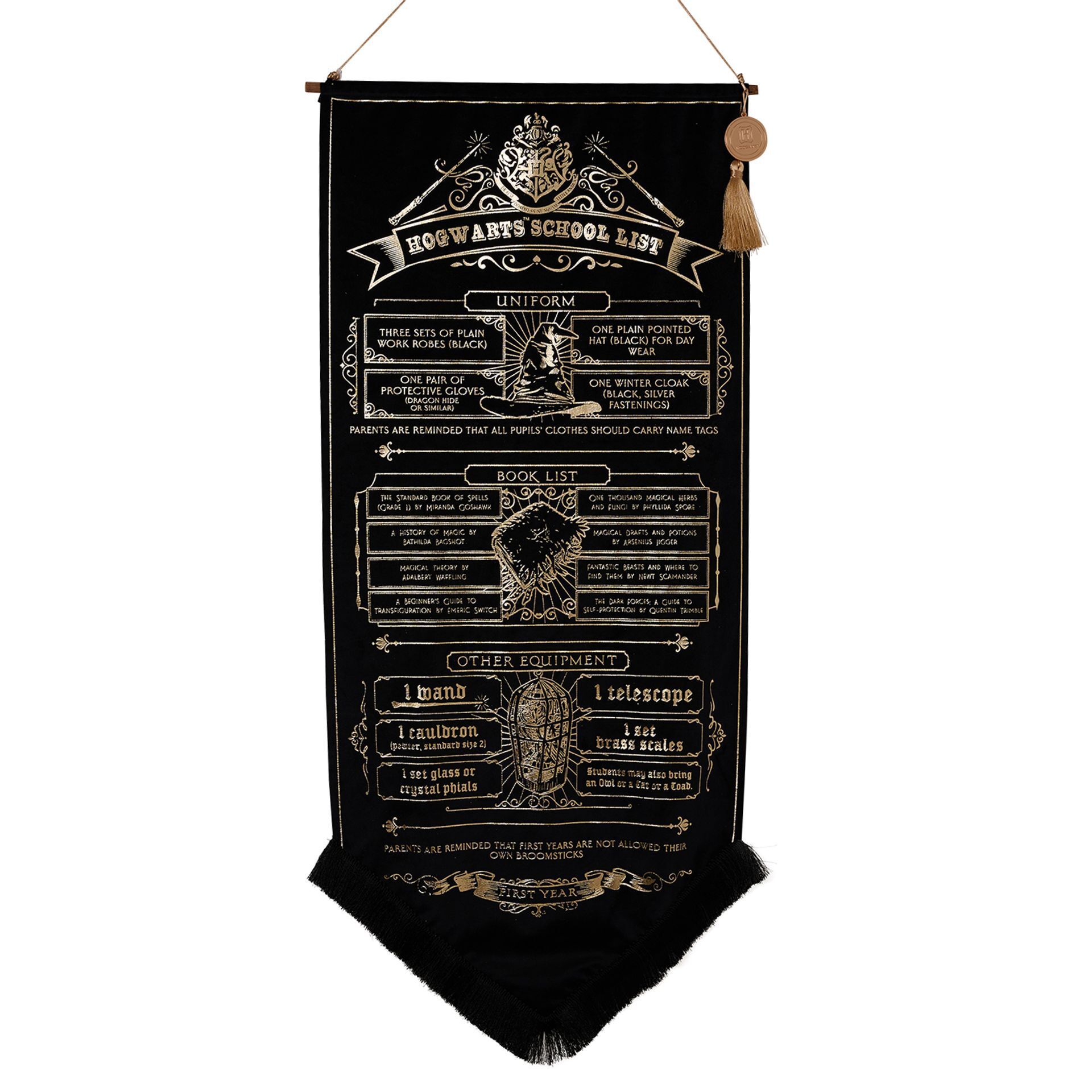 Warner Bros Harry Potter Alumni Hanging Banner School List Widdop
